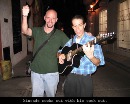 Kincade rocks out with his crooked cock out!